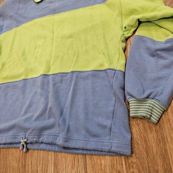 Vtg Lizwear Liz Claibirne Colorblock Sweatshirt Womens M Green Blue Collared - Picture 4 of 9